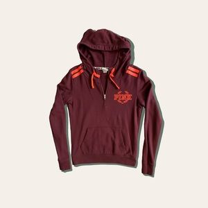 Pink (Victoria Secret) soft maroon quarter zip up fleece. (XS)